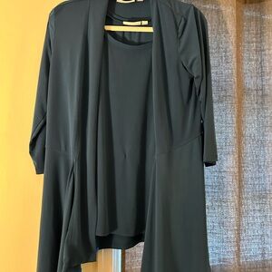 Teal blue in color. Worn 2-3 times. Great condition, smoke free home. 2 piece